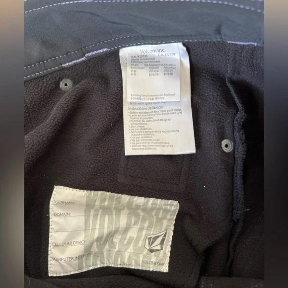 VOLCOM Nimbus Hybrid Skinny Snowboarding Pant Black - Picture 9 of 14